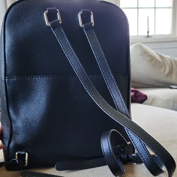 henri bendel Black Leather Mens Backpack with Silver Hardware - Picture 4 of 5